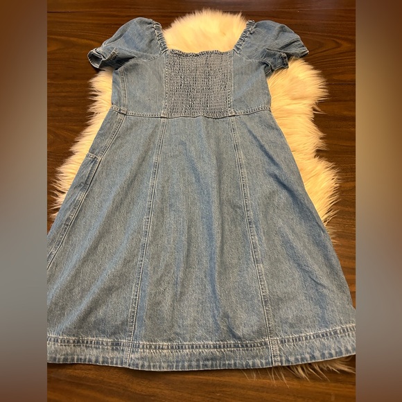 MADEWELL Denim Puff-Sleeve Mini Dress in Dawnshire Wash - Picture 5 of 16